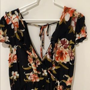 Black floral romper